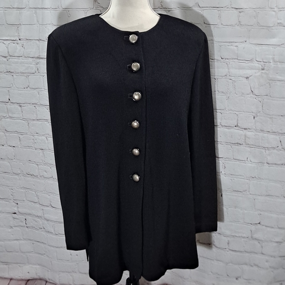 St. John Black Santana Knit Cardigan - Picture 1 of 8